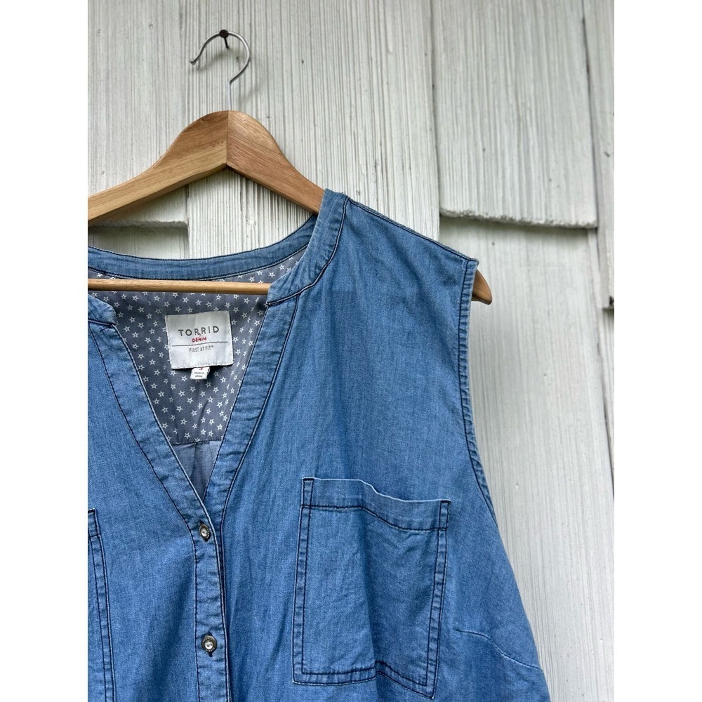 torrid Light Blue Denim Romper - Picture 3 of 9